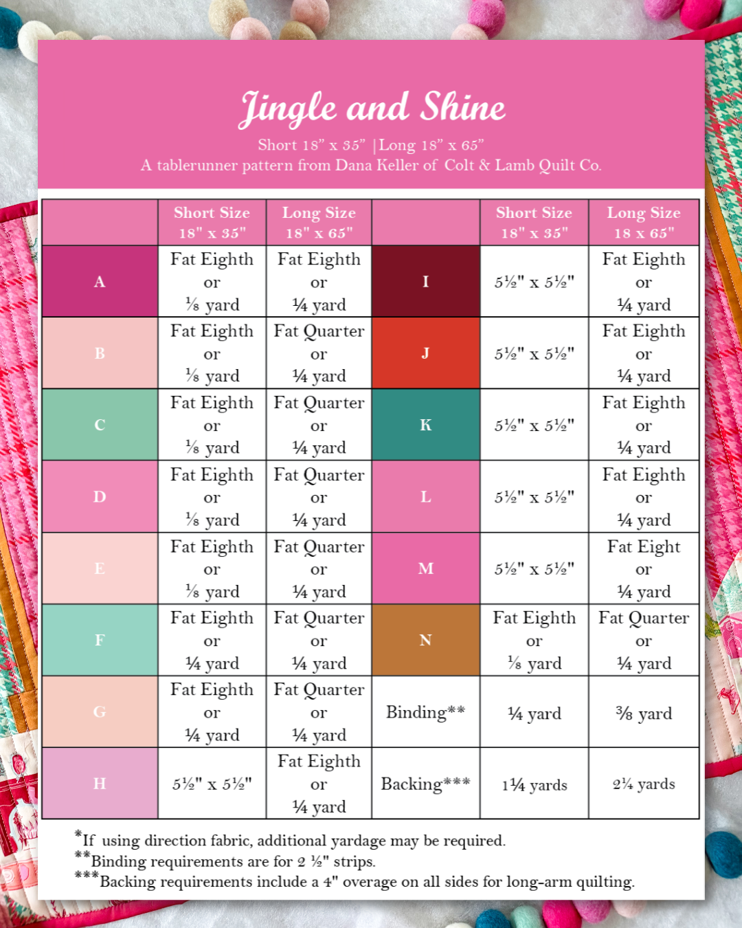 Jingle and Shine Table Runner Pattern - PDF