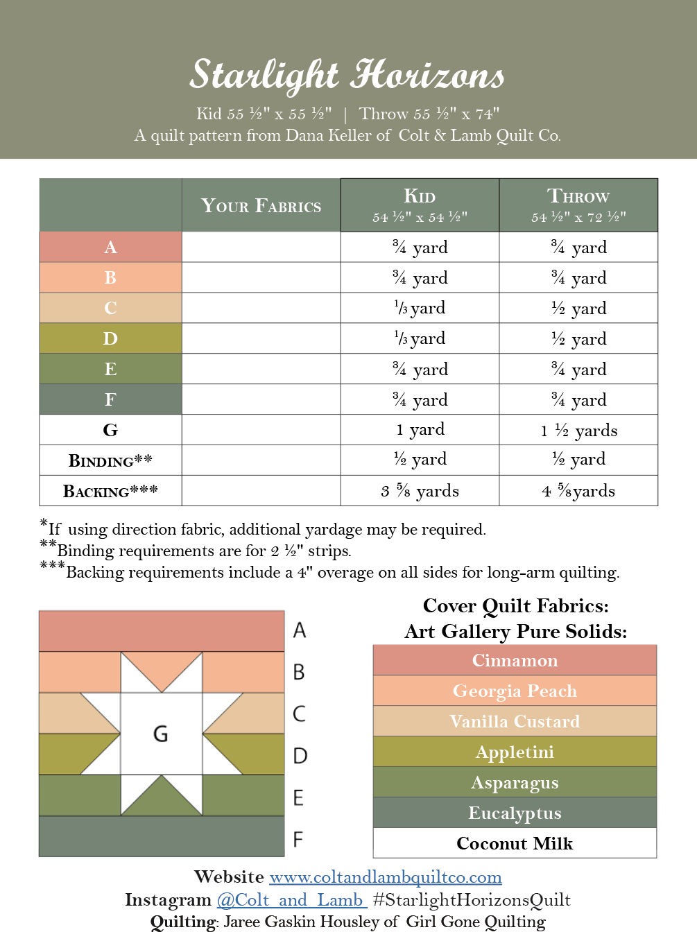 Starlight Horizons Quilt Pattern - PDF